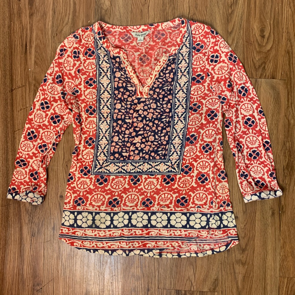 Lucky Brand Patterned Knit Top